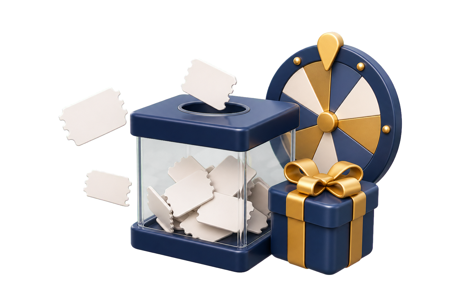 Icone 3D de sorteios para engajamento de clientes